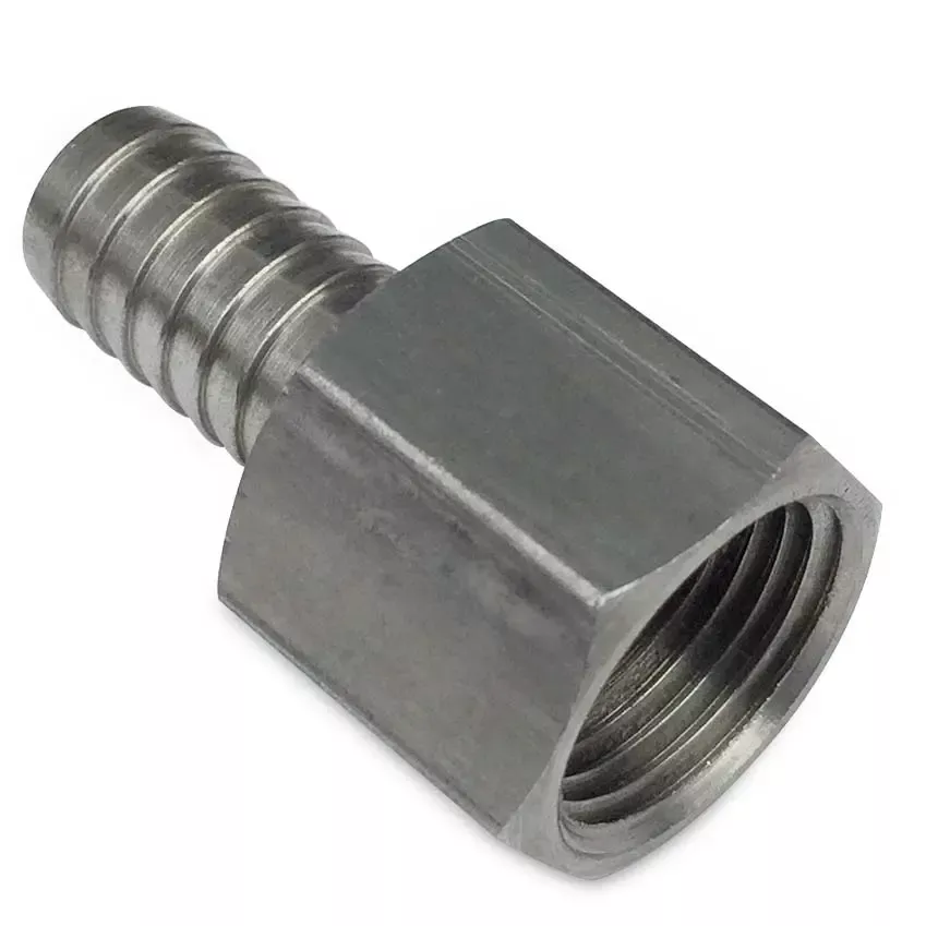 1/2" FPT x 1/2" Barb - Stainless Steel