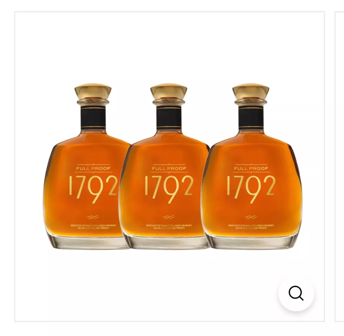 1792 Full Proof Bourbon Whiskey, 3 Pack - 750ML