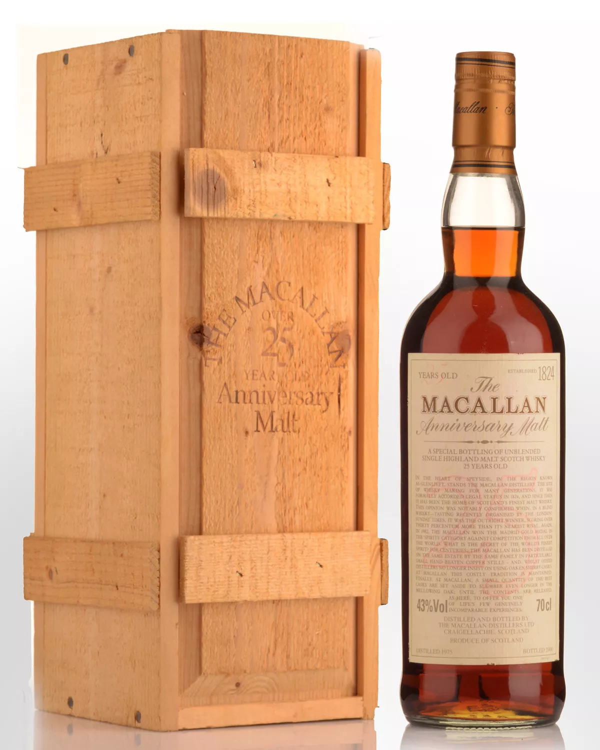 1975 The Macallan Anniversary 25 Year Old Single Malt Scotch Whisky (700ml)