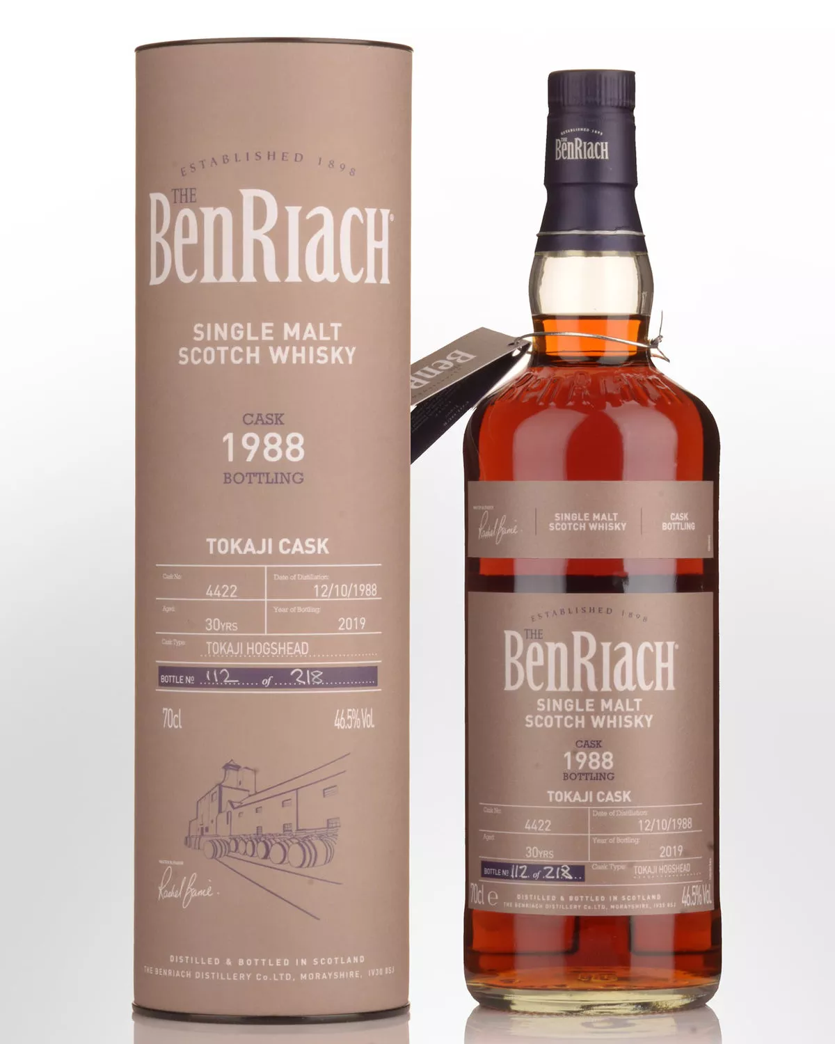 1988 Benriach Batch 16 Single Cask #4422 Tokaji Cask 30 Year Old Cask Strength Single Malt Scotch Whisky (700ml)