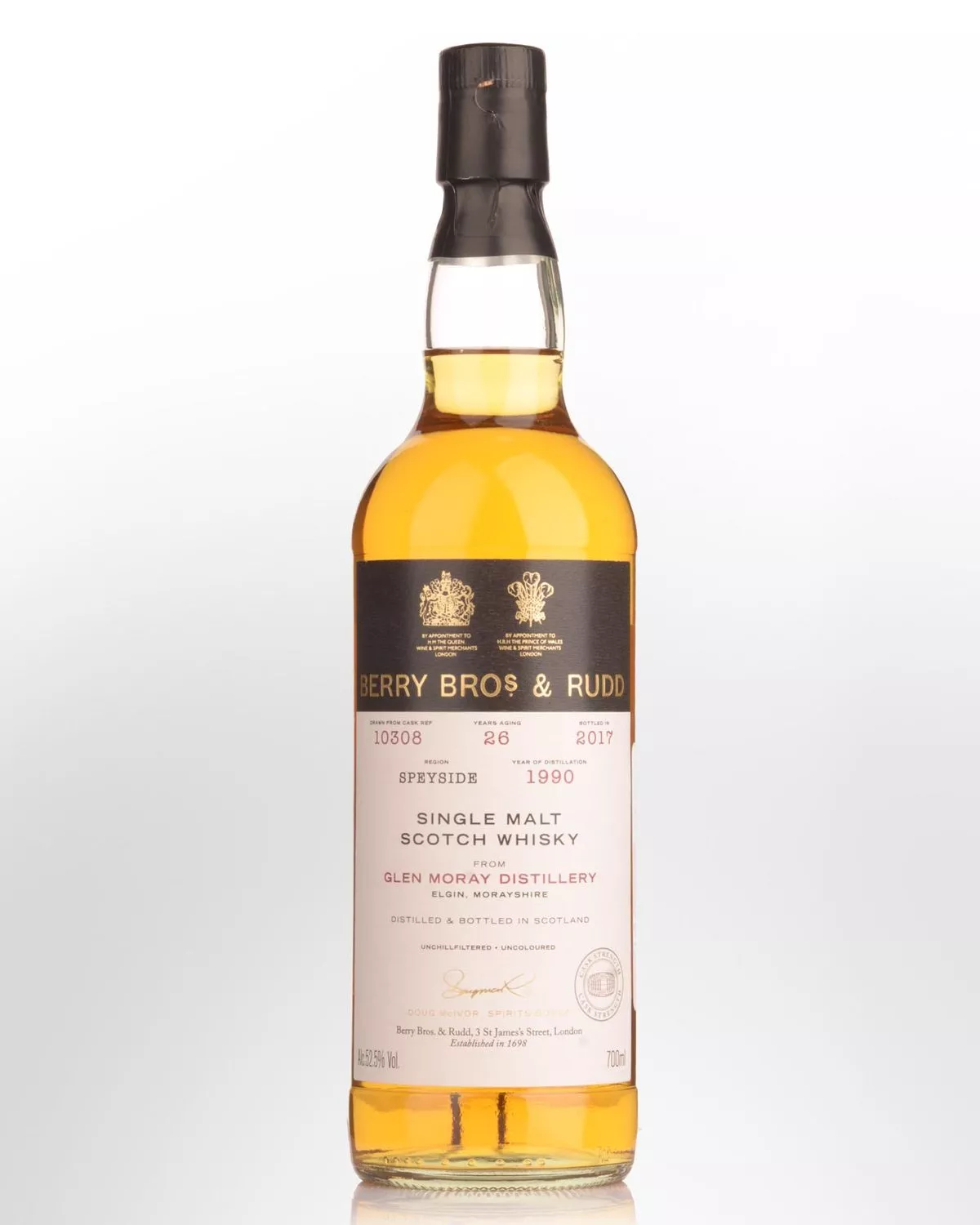 1990 Berry Bros & Rudd Glen Moray 26 Year Old Cask Strength Single Malt Scotch Whisky (700ml)
