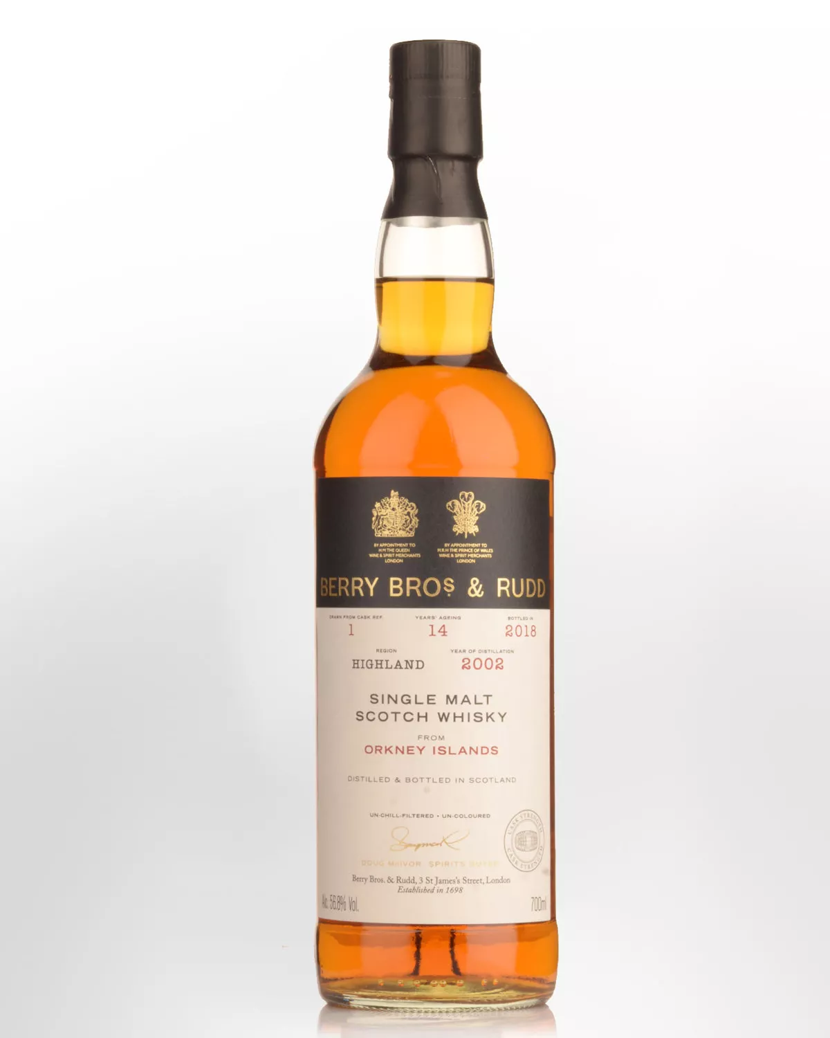2002 Berry Bros & Rudd Orkney 14 Year Old Cask Strength Single Malt Scotch Whisky (700ml)