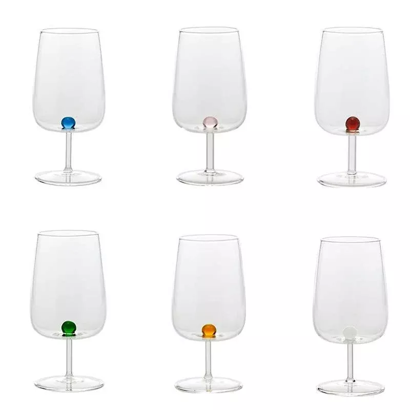 38 cl - Saffron Bilia Multipurpose Wine Glass Colored Bilia in Borosilicate Glass - Set of 6 Pieces