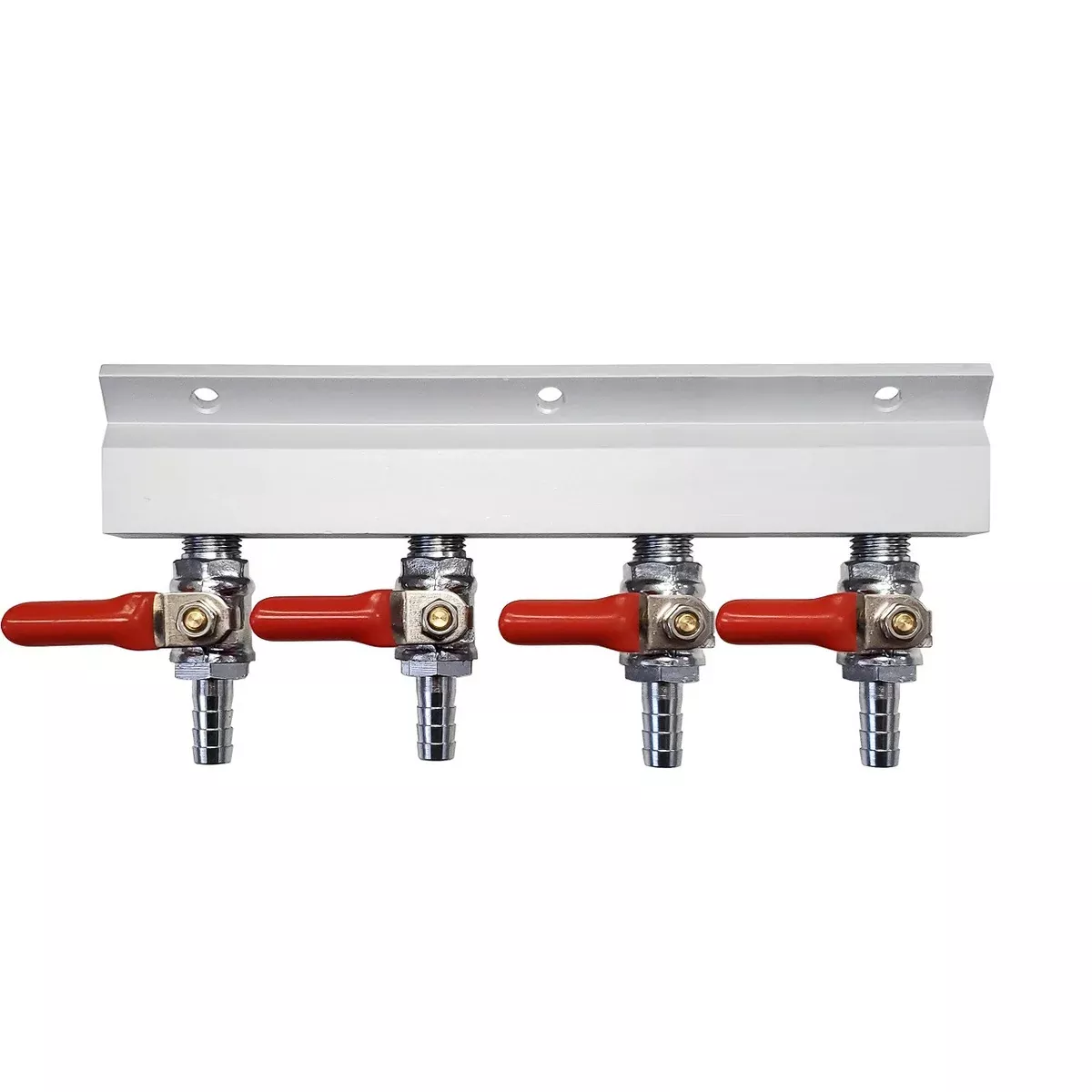 4-way Air Distributor, Four-Way, plug-barb for gas regulator.