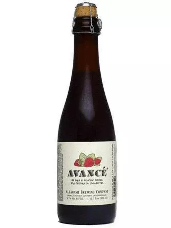 Allagash Brewing Avance Bourbon Barrel-Aged Ale Aged Finished on Strawberries