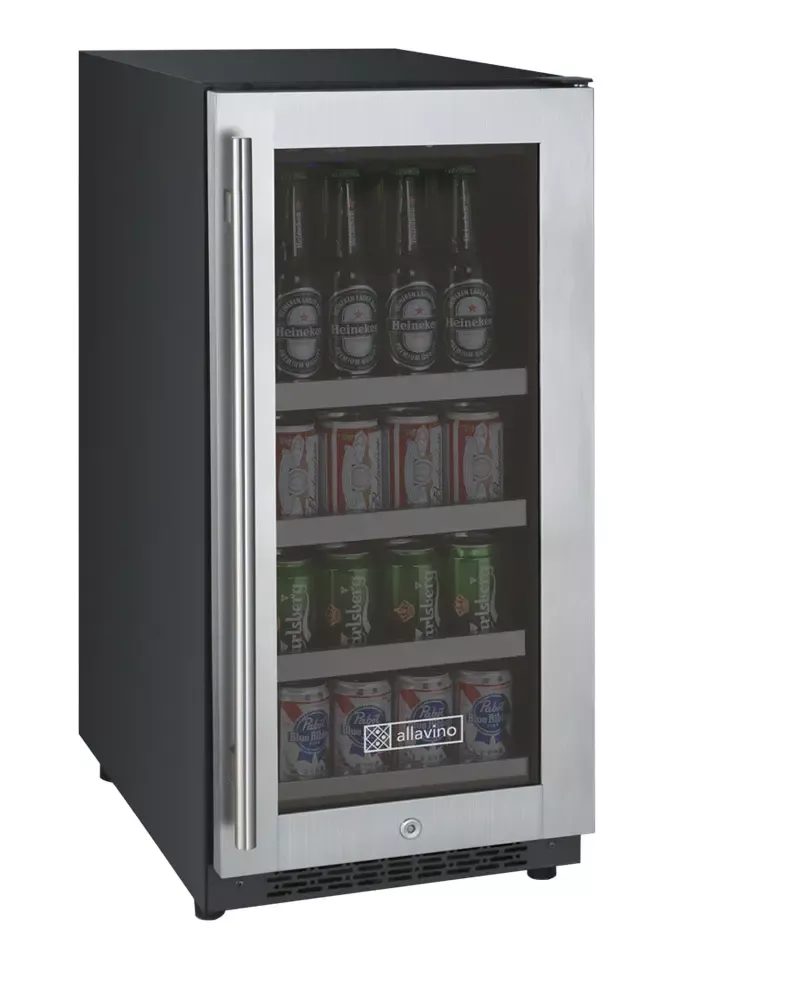 Allavino 15" Wide FlexCount II Tru-Vino Stainless Steel Right Hinge Beverage Center