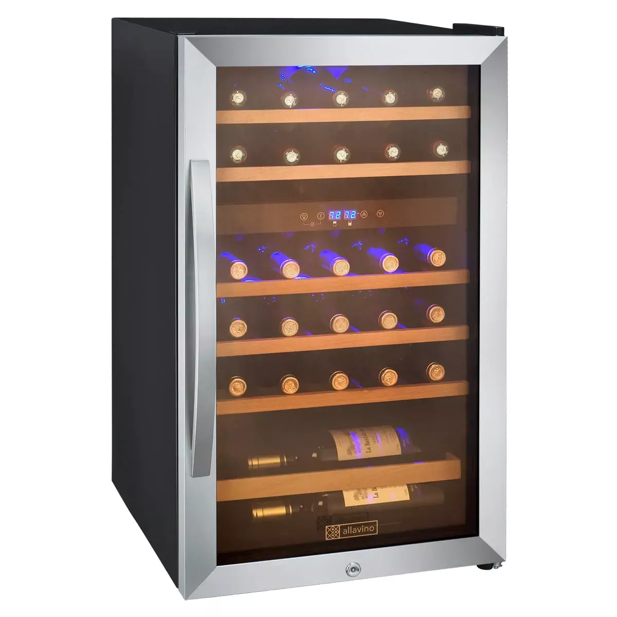 Allavino 19" Wide Cascina Series 29 Bottle Dual Zone Stainless Steel Wine Refrigerator