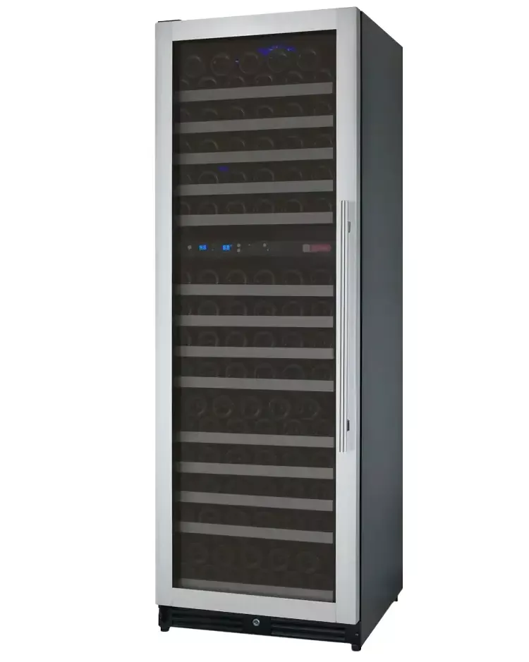 Allavino 24" Wide FlexCount II Tru-Vino 172 Bottle Dual Zone Stainless Steel Left Hinge Wine Refrigerator