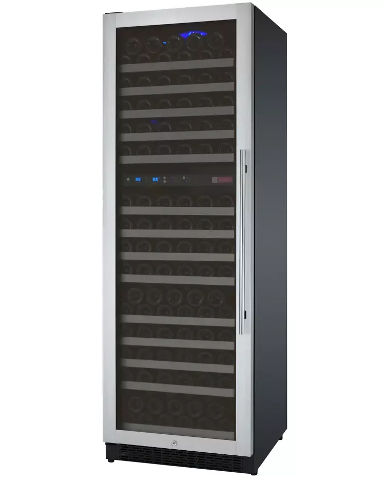 Allavino 24" Wide FlexCount Series 172 Bottle Dual Zone Stainless Steel Left Hinge Wine Refrigerator