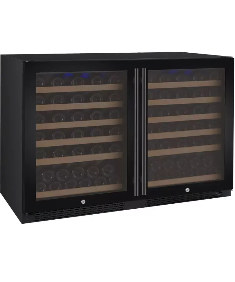 Allavino 47" Wide FlexCount Series 112 Bottle Dual Zone Black Side-by-Side Wine Coolers