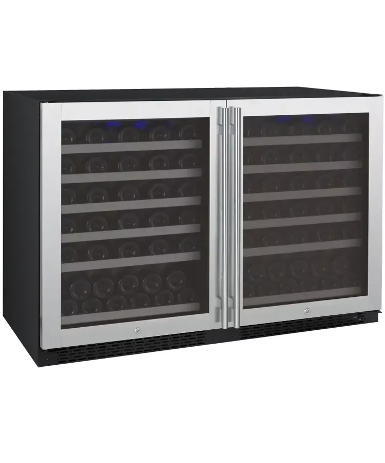 Allavino 47" Wide FlexCount Series 112 Bottle Dual-Zone Stainless Steel Side-by-Side Wine Refrigerator