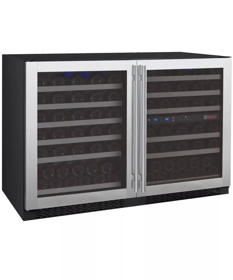 Allavino 47" Wide FlexCount Series 112 Bottle Three Zone Stainless Steel Side-by-Side Wine Refrigerator