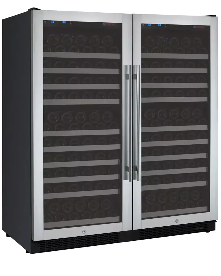 Allavino 47" Wide FlexCount Series 256 Bottle Dual Zone Stainless Steel Side-by-Side Wine Refrigerator
