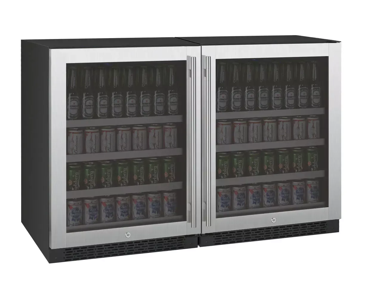 Allavino 47" Wide FlexCount Series 308 Cans Stainless Steel Side-by-Side Beverage Center