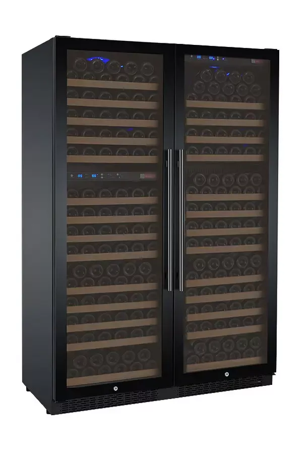 Allavino 47" Wide FlexCount Series 349 Bottle Three Zone Black Side-by-Side Wine Refrigerator