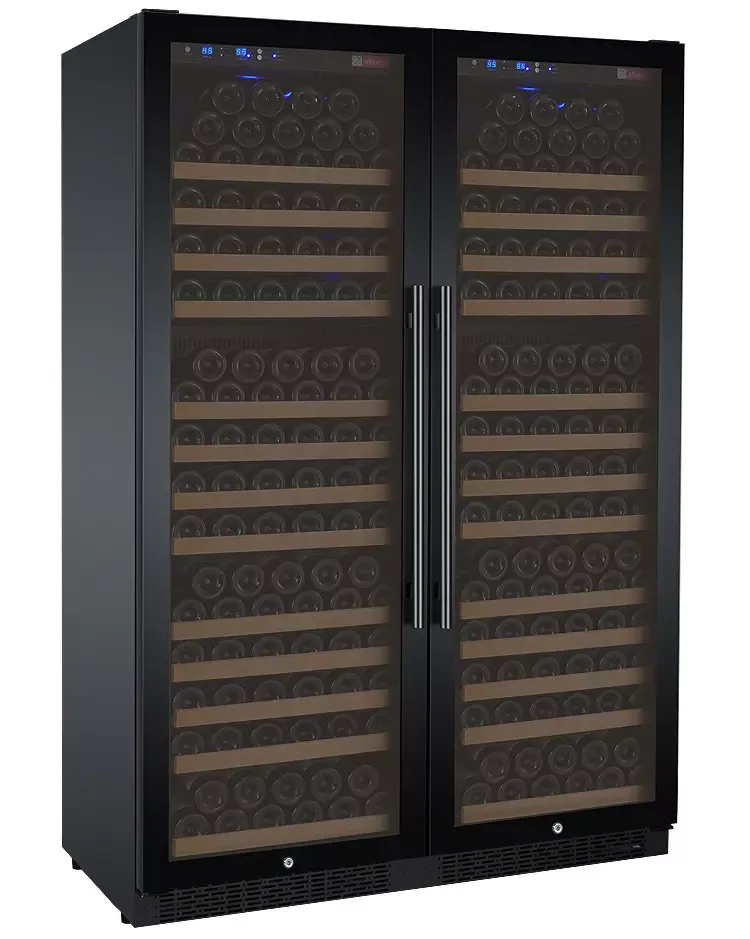 Allavino 47" Wide FlexCount Series 354 Bottle Dual Zone Black Side-by-Side Wine Refrigerator