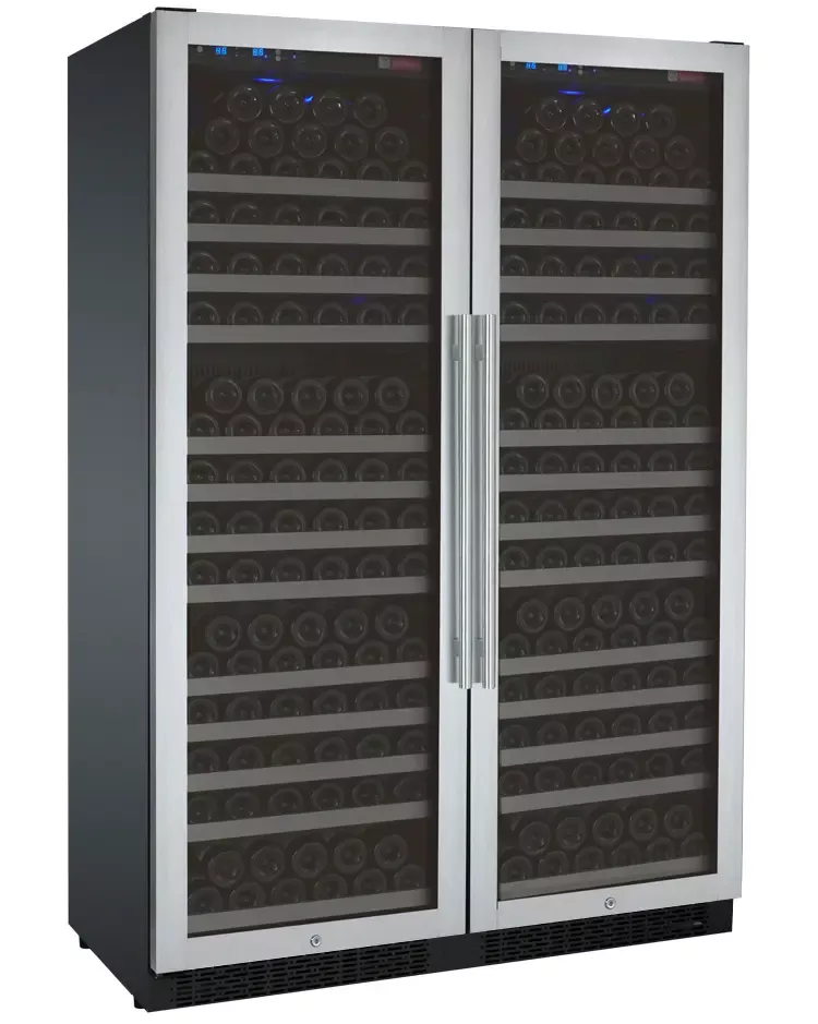 Allavino 47" Wide FlexCount Series 354 Bottle Dual ZoneStainless Steel Side-by-Side Wine Refrigerator