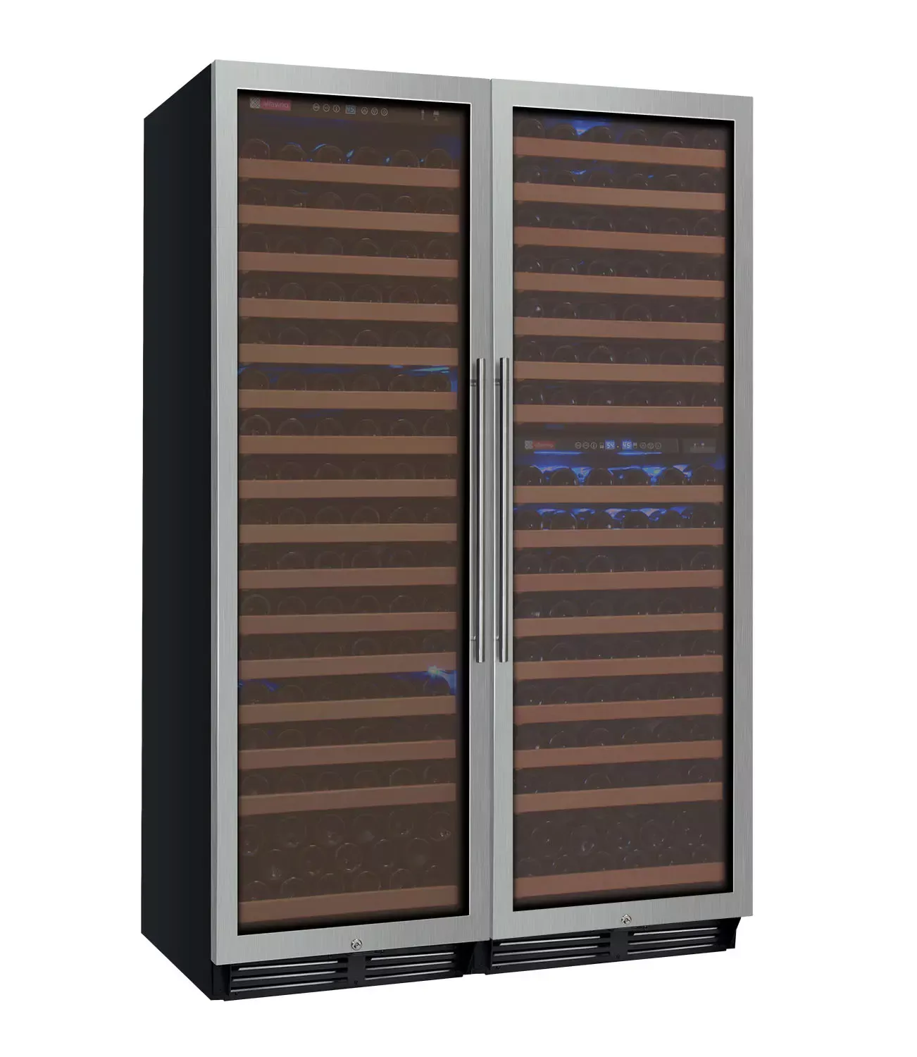 Allavino 48" Wide FlexCount Classic 346 Bottle Three Zone Stainless Steel Side-by-Side Wine Refrigerator