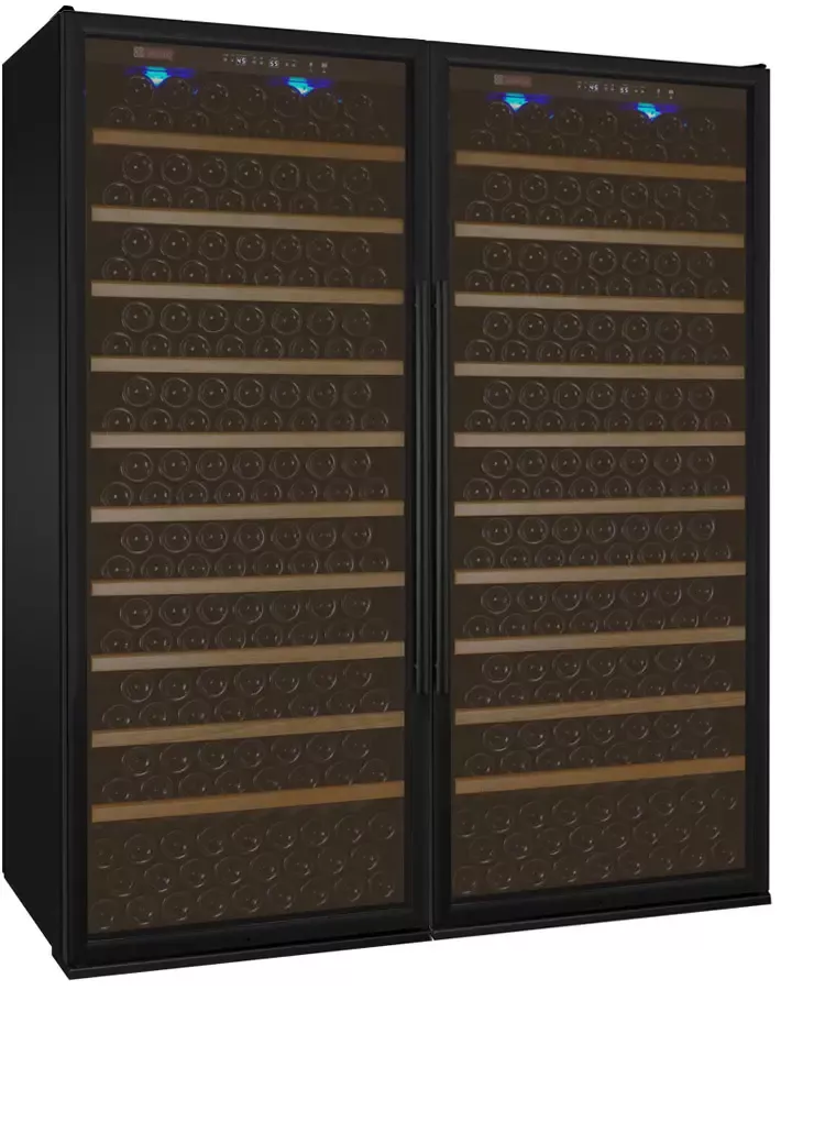 Allavino 63" Wide Vite Series 610 Bottle Dual Zone Black Side-by-Side Wine Refrigerator