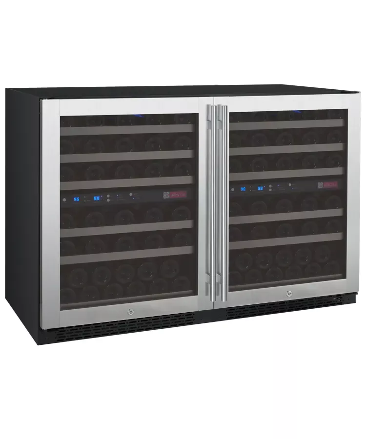 Allavino FlexCount Series 112 Bottle Four Zone Stainless Steel Side-by-Side Wine Refrigerator