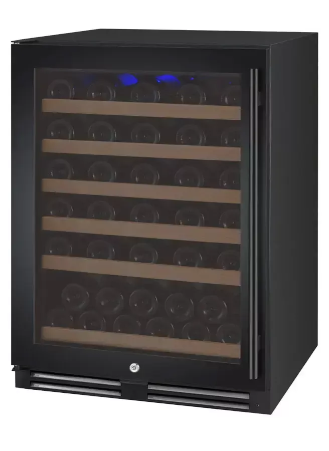 Allavino FlexCount Series 56 Bottle Single Zone Built-In Wine Refrigerator with Black Door - Right Hinge