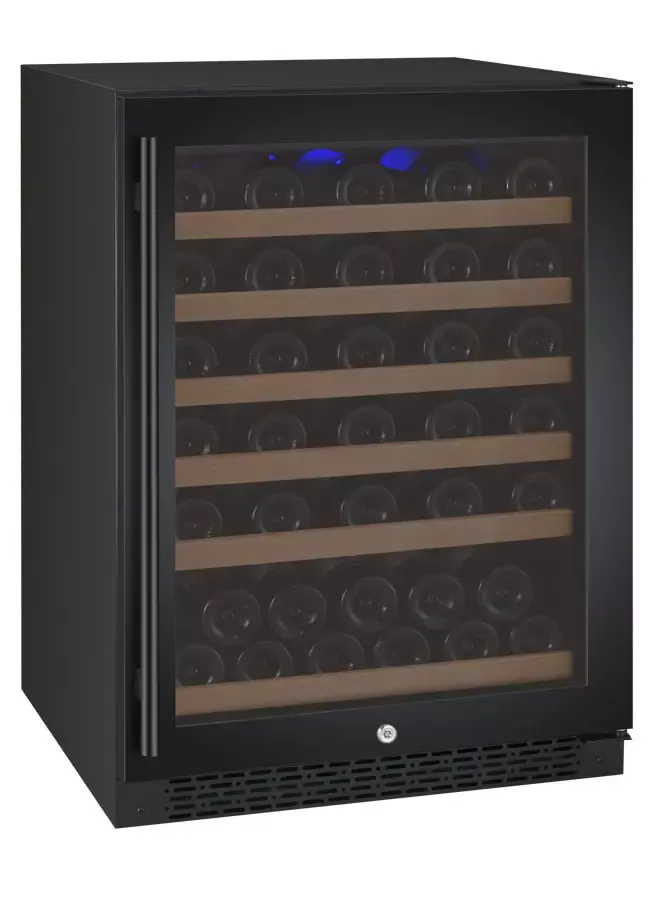 Allavino FlexCount Series 56 Bottle Single Zone Wine Refrigerator with Black Door - Right Hinge