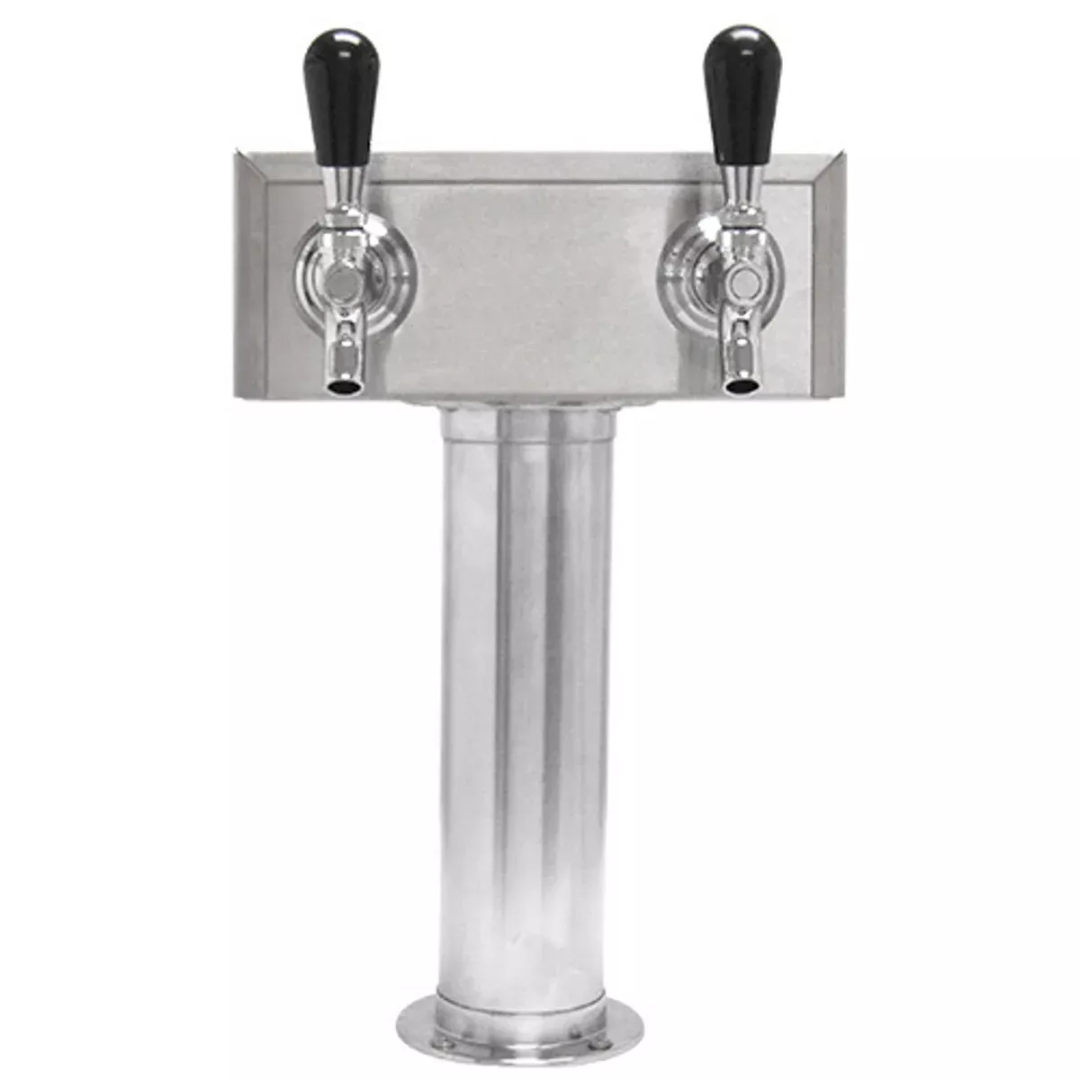 American Style Beer Tower, 3'' Pedestal Tubes TEE BOX 2, Chrome, AIR Dispenser System