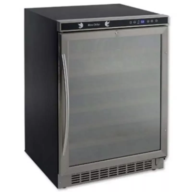 Avanti 54-Bottle Wine Refrigerator - Black Cabinet and Stainless Steel Framed Mirror Door