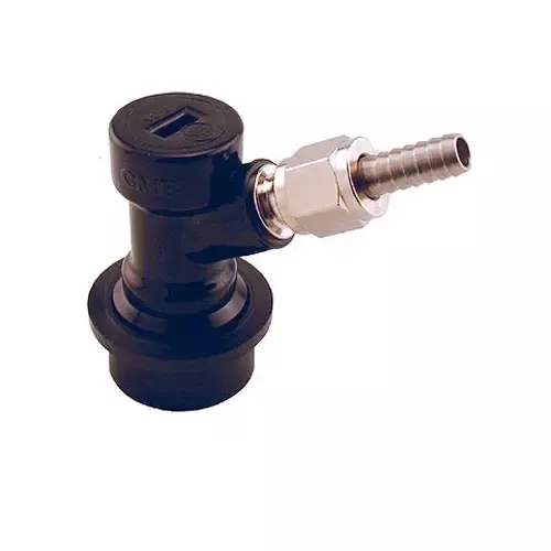 Ball Lock Home Brew Keg Tap - Beer Out with 1/4" Male Flare Fitting with Hose Barb