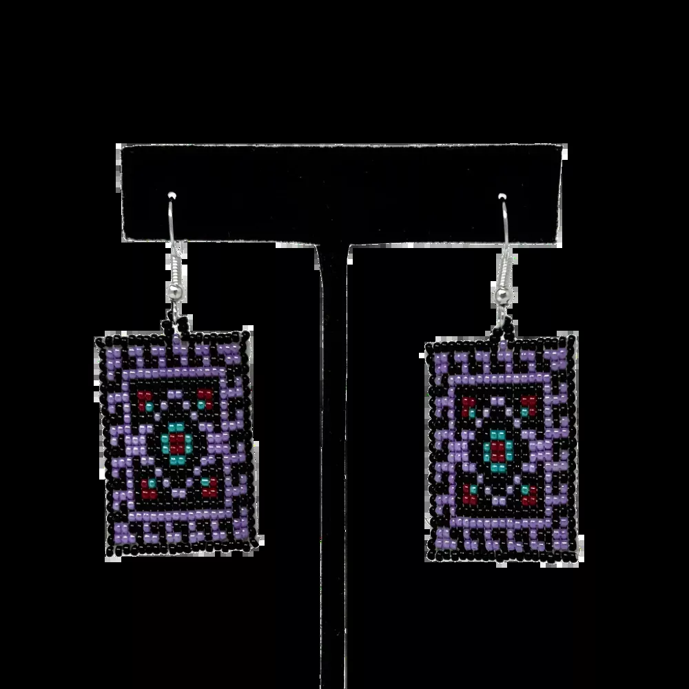 Beaded Leather Earrings