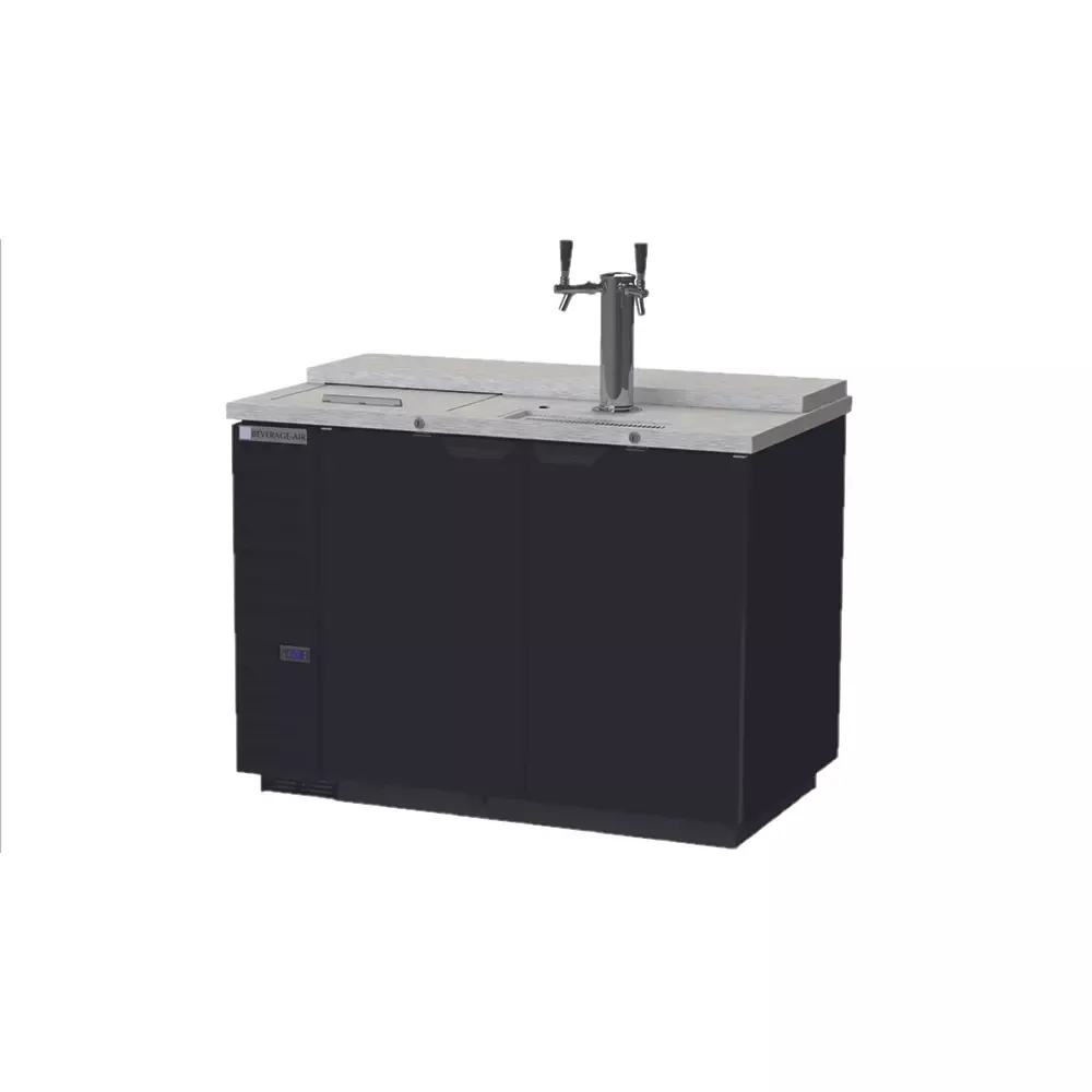 Beverage-Air 31" Wide Dual Tap DD50HC-1-C-B Black Commercial Kegerator