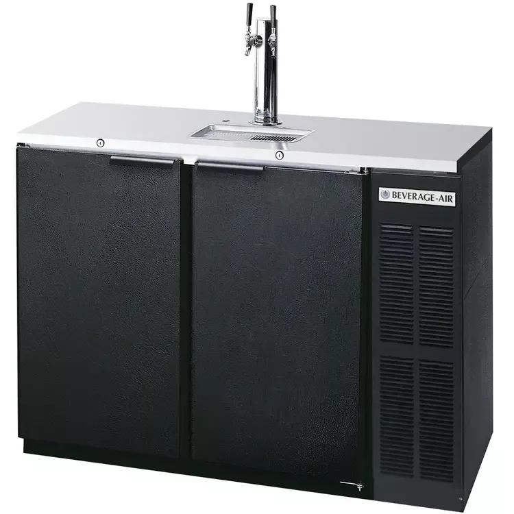 Beverage-Air 48" Wide Dual Tap Black Commercial Kegerator