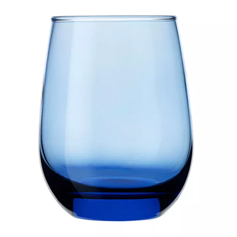 BLUE STEMLESS WINE GLASS