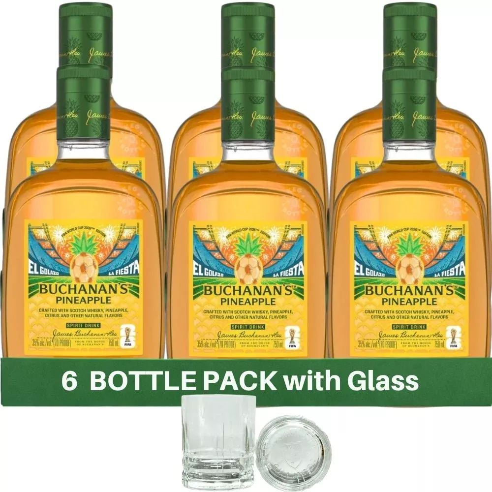 Buchanans Pineapple FIFA World Cup 2026 Limited Edition with Glass - 6 Pack (6 x 750ml)