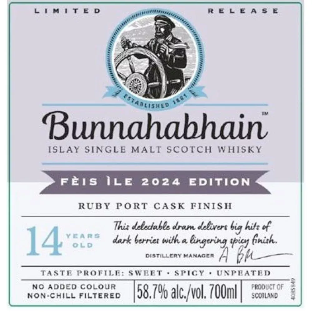 Bunnahabhain Fèis Ìle 2024 Ruby Port Cask Finish