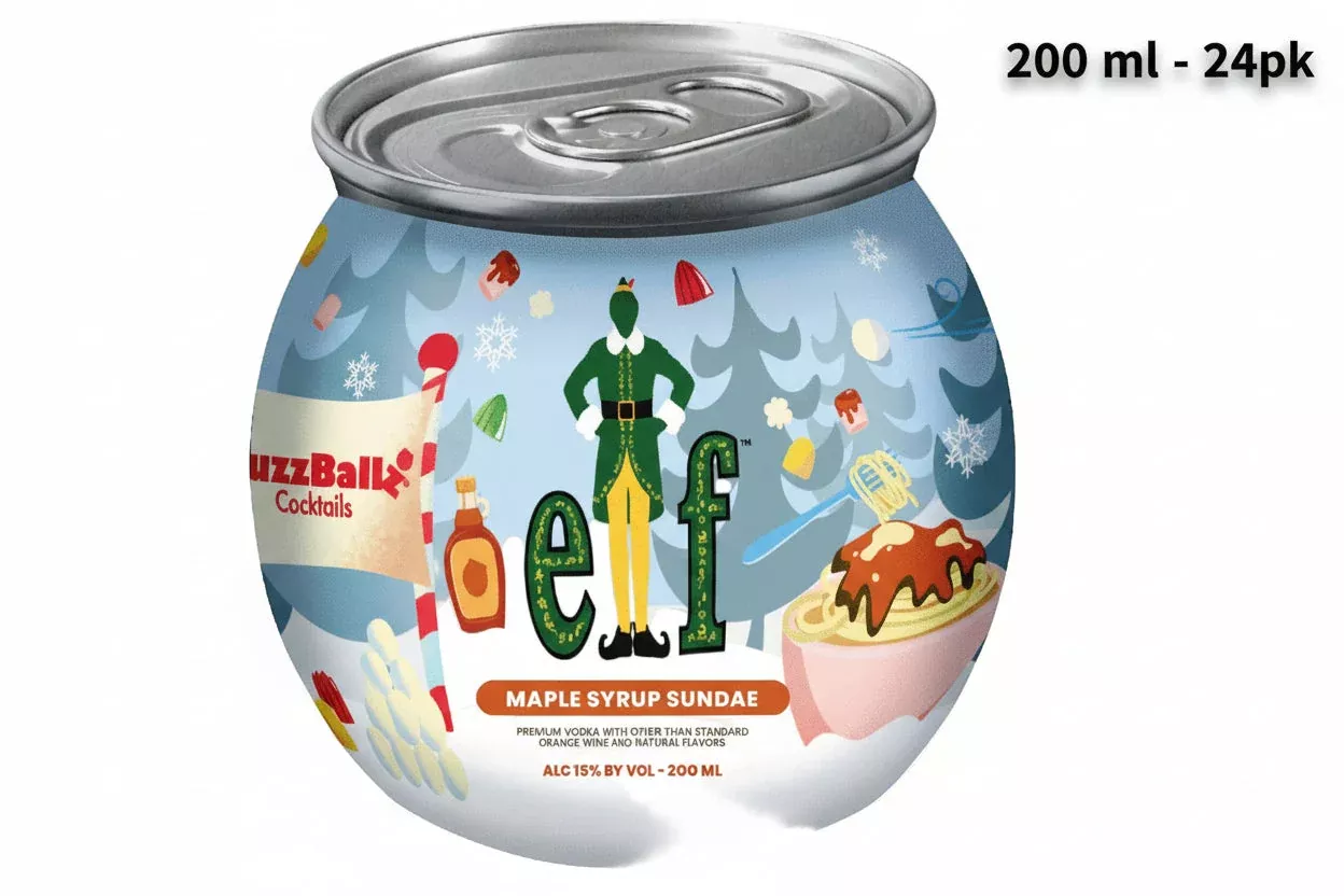 Buzz Ballz Elf Maple Syrup Vodka Sundae 200ml Bundle 24-Pack