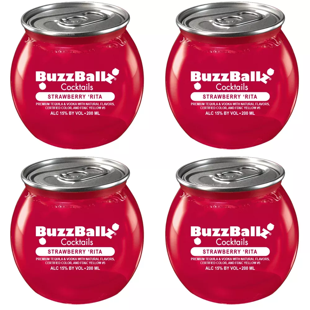 BuzzBallz Strawberry 'Rita Pre-Mixed Cocktails 4-Pack