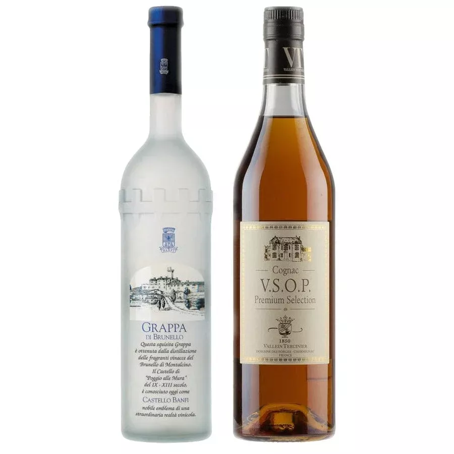 Castello Banfi Grappa di Brunello & Cognac Vallein-Tercinier VSOP Premium Selection Bundle