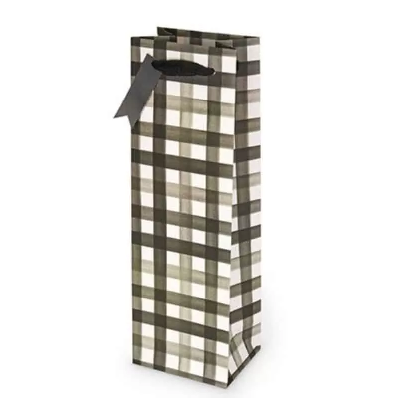 CHECKERED WINE BAG