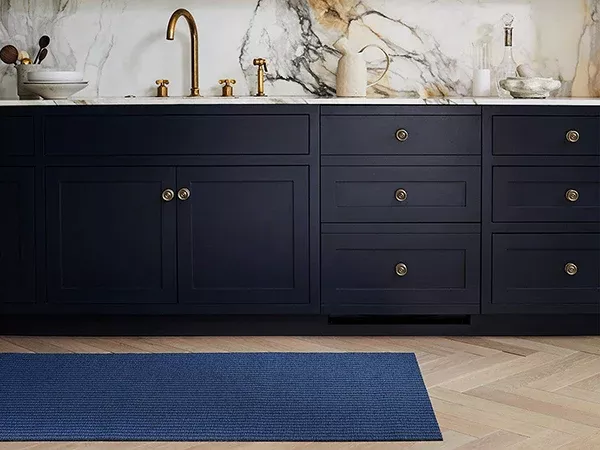 Chilewich Blueberry Breton Stripe Shag Rug