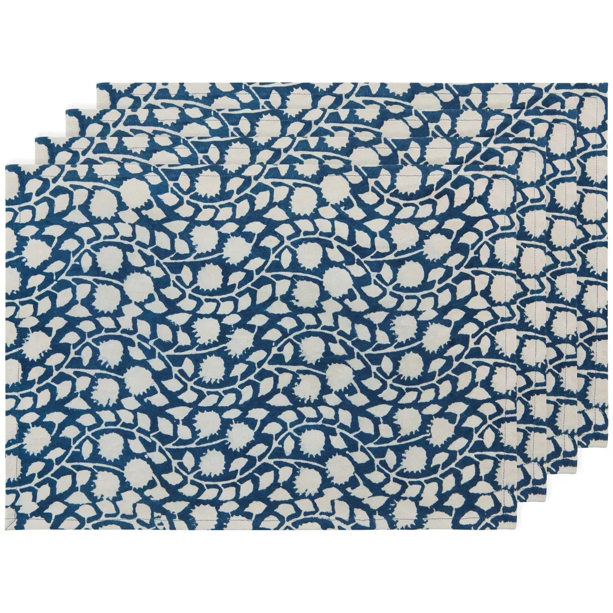 Danica Heirloom Set of 4 Vinebloom Block Print Placemats