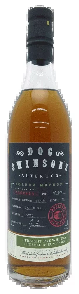 Doc Swinson's Alter Ego Solera Method Straight Rye Whiskey 750ml