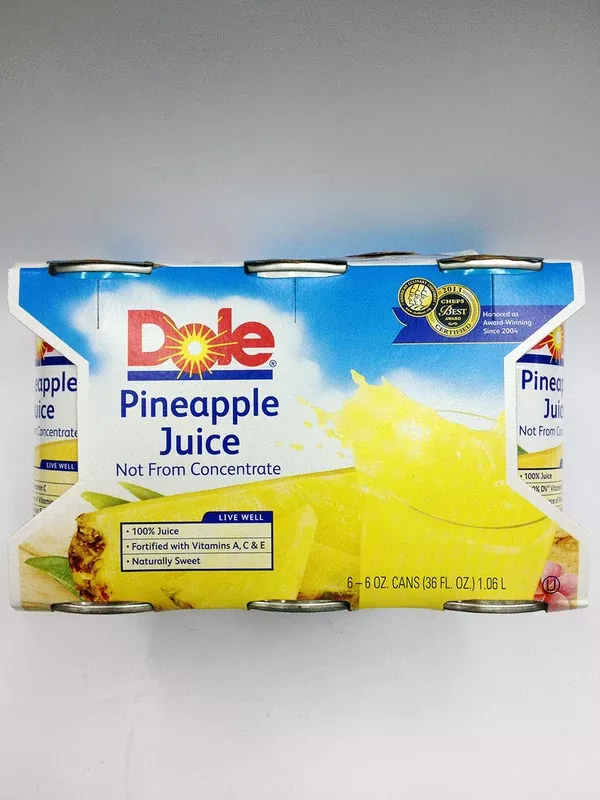 Dole Pineapple Juice 6oz 6Pk