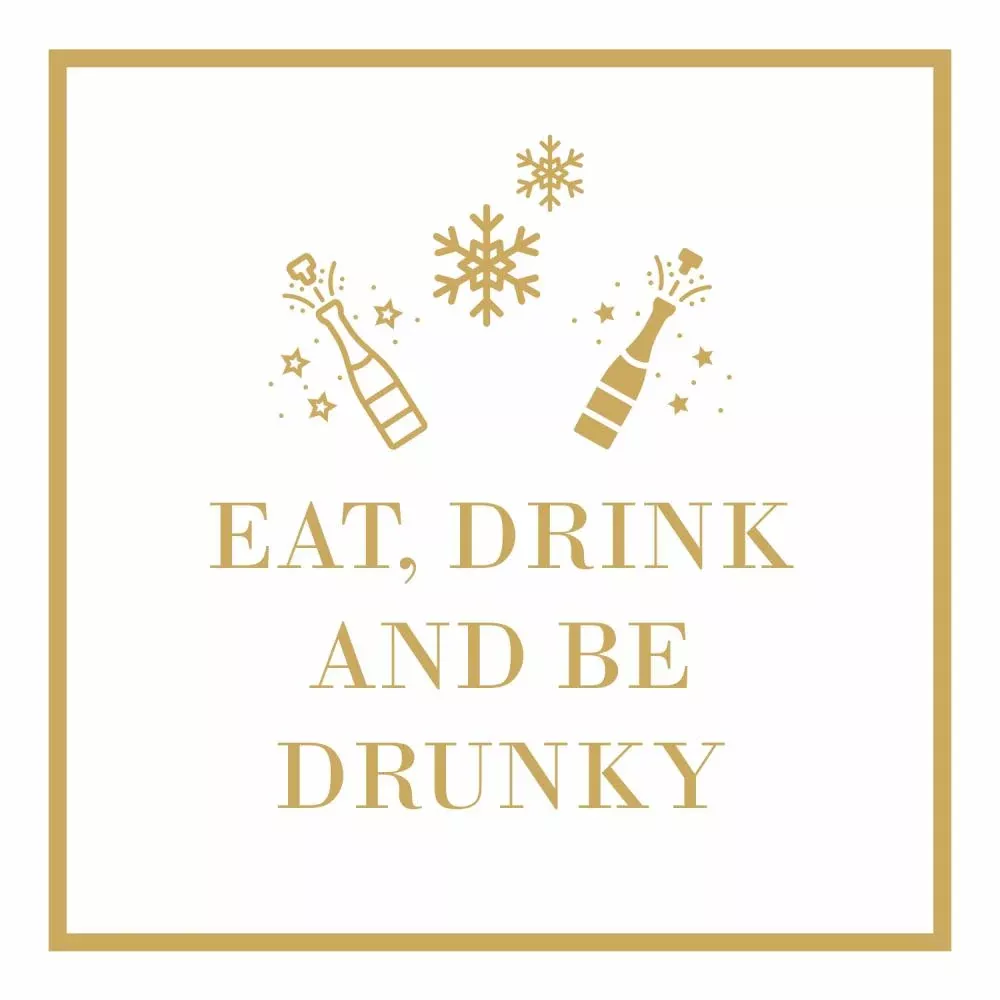 Eat Drink Be Drunky Paper Beverage Napkins