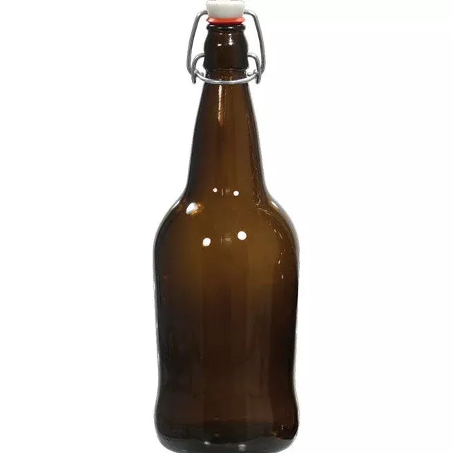 EZ Cap Swing Top Bottles | Amber Glass Bottles | 32 oz | Case of 12
