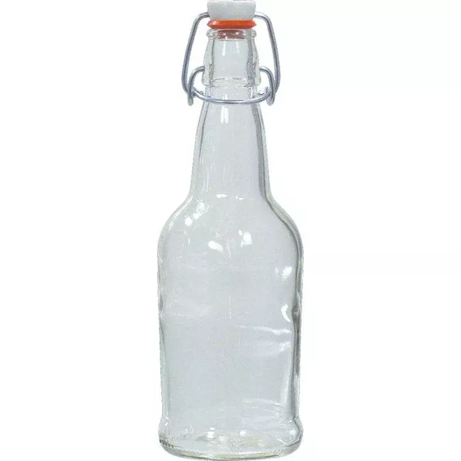 EZ Cap Swing Top Bottles | Clear Glass Bottles | 16 oz | Case of 12
