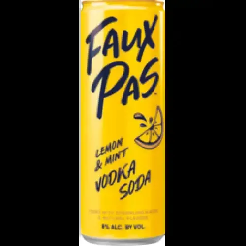 Faux Pas Cocktail Co. Lemon & Mint Vodka Soda