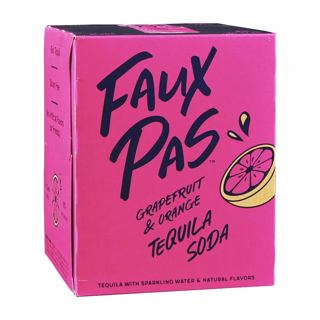Faux Pas Grapefruit & Orange Tequila Soda 4PK