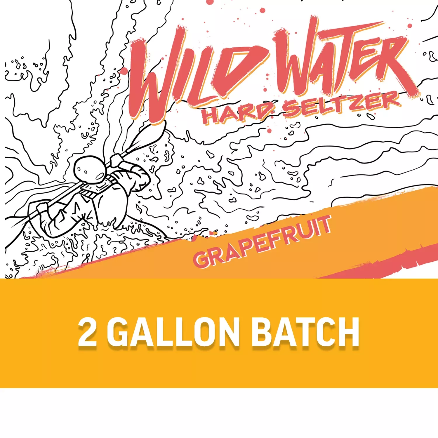 Flash Brewing | Wild Water Grapefruit Hard Seltzer | 2 Gallon Recipe Kit | Just Mix & Ferment