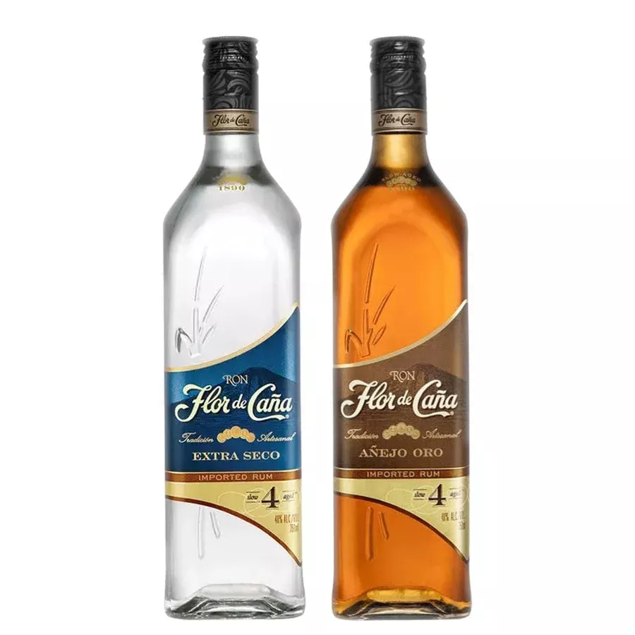 Flor de Cana 4 Year Old Extra Seco Rum & Flor De Cana Oro 4 Year Rum Bundle